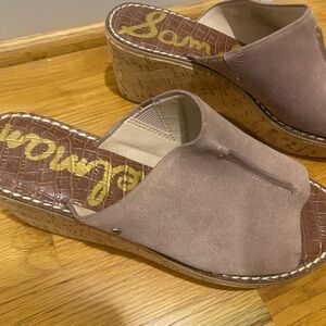 Sam Edelman Brown Suede Wedge Sandals